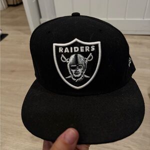 New Era Black Raiders Hat